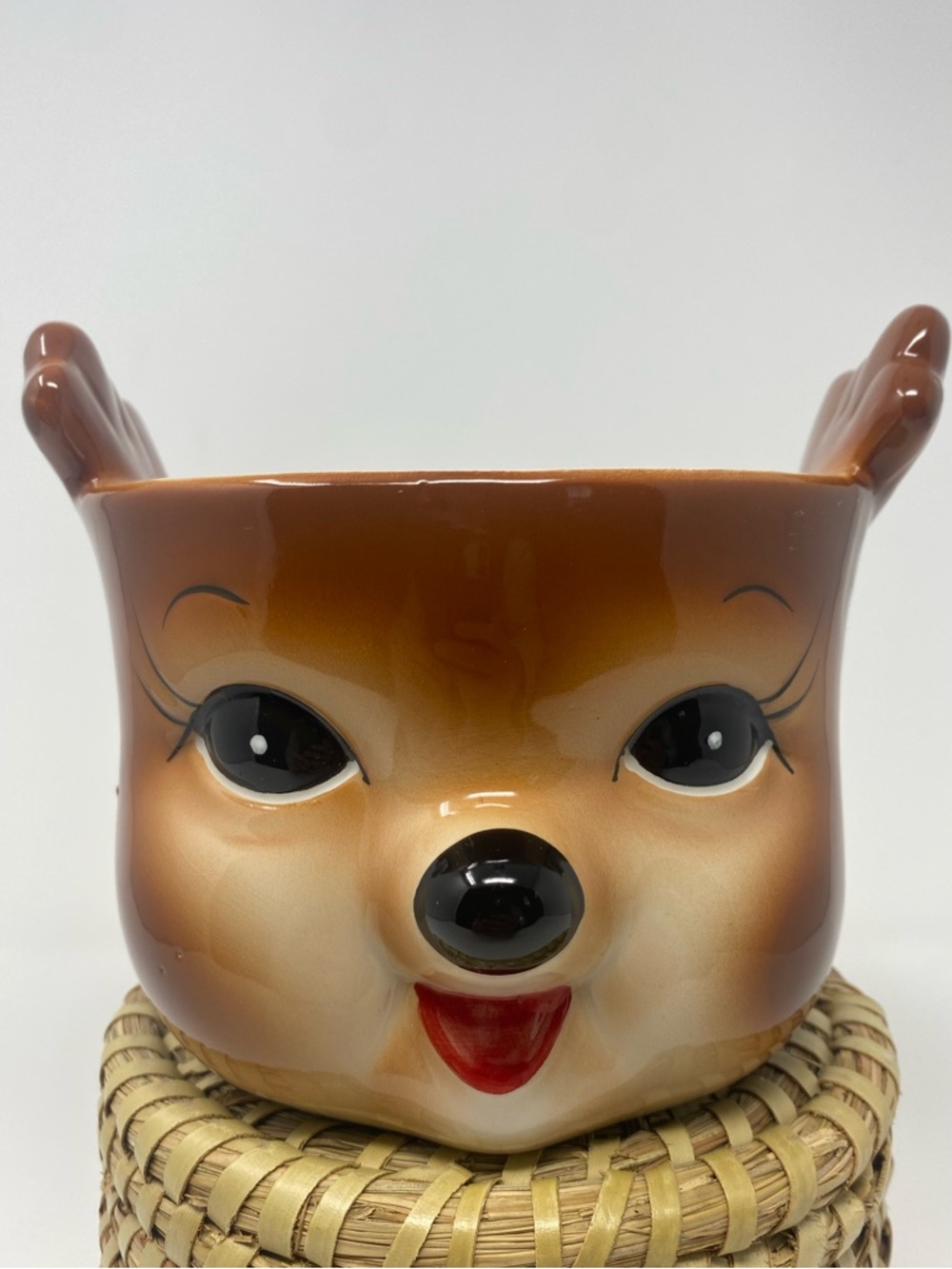 Pottery Barn Ceramic Holiday Reindeer Planter